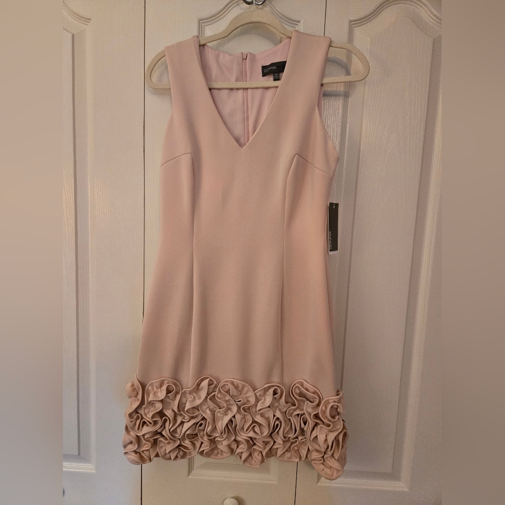 Donna Ricco Blush Ruffle Mini Dress